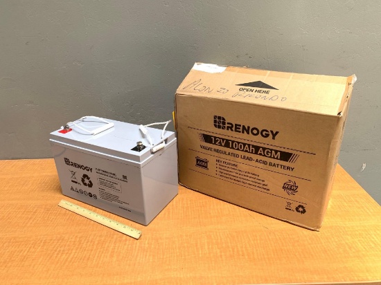 2pcs - Renogy 12V 100Ah AGM Lead Acid Batteries