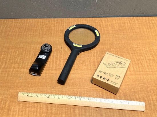 3pcs - USB Microscope / LED Magnifying Glass / Mobile Phone Lens