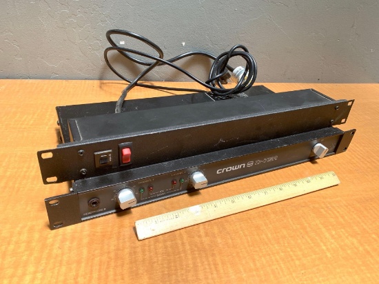 2pcs - Crown D75A Power Amplifier & Winsted Power Strip