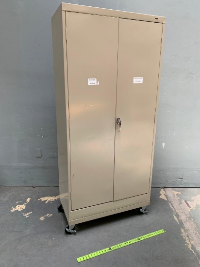 Tennsco Rolling Metal Storage Cabinet 36" x 18" x 74"