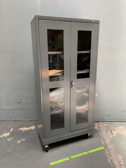 Uline Rolling Metal Storage Cabinet 36" x 18" x 72" with KEYS