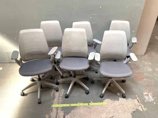 6pcs - AllSteel Rolling Office Chairs