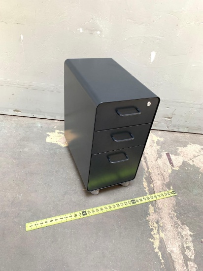 Poppin Slim Stow Rolling File Cabinet 21.25" x 12.75" x 25.5"