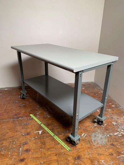 Uline Heavy Duty Rolling / Industrial Workbench / Packing Table 60" x 30" x 41" - 2000.lb cap.