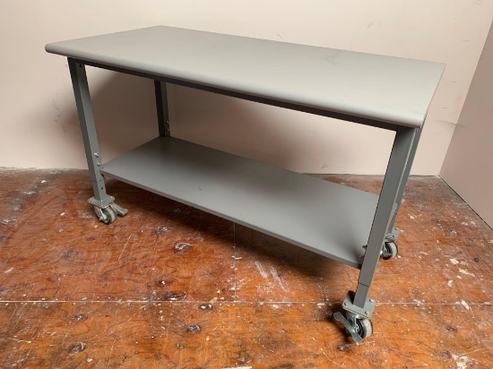 Uline Heavy Duty Rolling / Industrial Workbench / Packing Table 60" x 30" x 41" - 2000.lb cap.