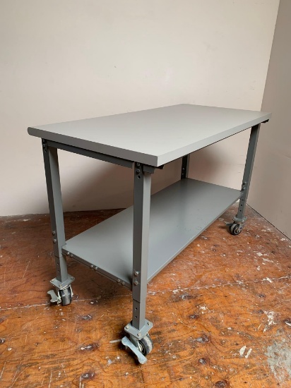 Uline Heavy Duty Rolling / Industrial Workbench / Packing Table 60" x 30" x 41" - 2000.lb cap.