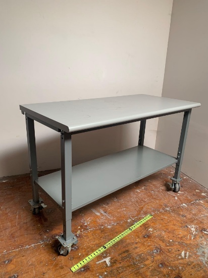Uline Heavy Duty Rolling / Industrial Workbench / Packing Table 60" x 30" x 41" - 2000.lb cap.