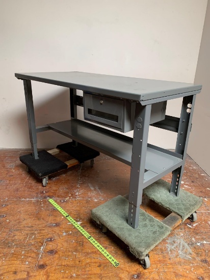 Uline Industrial STEEL TOP Workbench / Packing Table with 1 Drawer 60" x 30" x 37" NEW
