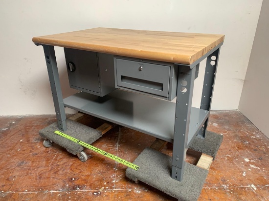 Uline BUTCHER BLOCK Industrial Workbench / Packing Table with Drawer 60" x 30" x 34"