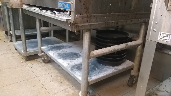 Stainless steel 4' equipment stand with galvanized undershelf
