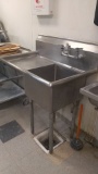 Stainless steel left side vegetable sink with faucet
