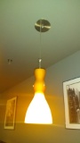 Orange/Yellow hard wired hanging pendant light fixtures