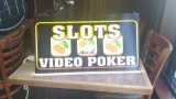Slot video poker lighted sign