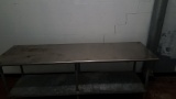 Stainless Steel Top Table with Galvanized under shelf 7'