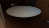 6' Round wooden top folding tables with metal bases