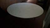 6' Round wooden top folding tables with metal bases