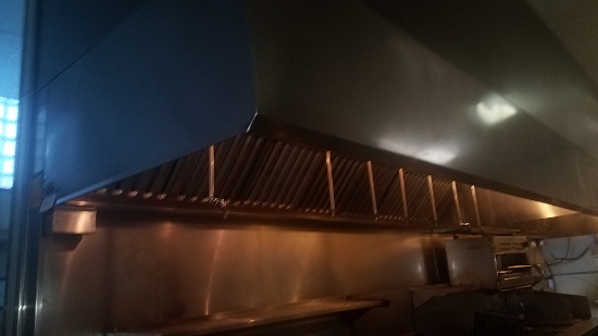 Stainless steel regulated exhaust commercial hood