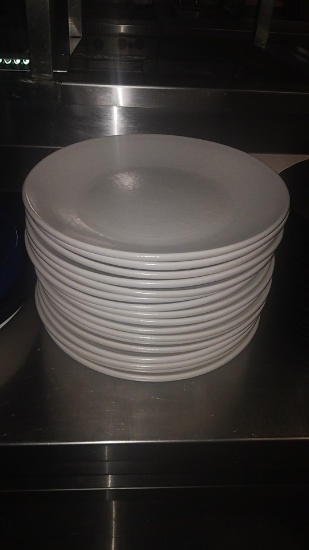 12" white colored porcelain plates