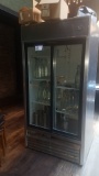 True # TSD-33G double glass sliding doors reach-In refrigerator with LED li