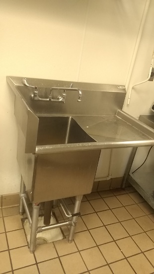Boos stainless steel vegetable sink with right drain board 38" x 26"