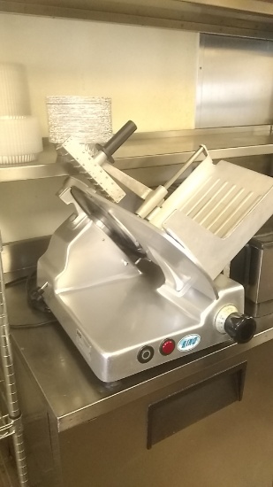 Biro #B300M stainless steel table top 115v manual meat slicer