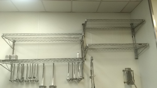 Wired wall mounted shelving units