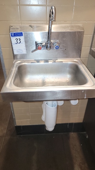 Advance Tabco stainless steel wall mounted hand sink with faucet