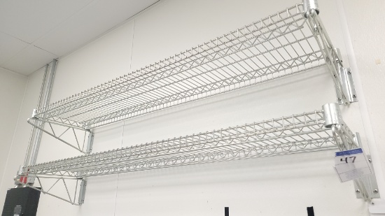 Wall mounted wire shelves 5' x 15"