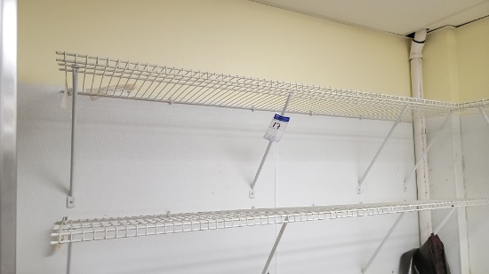 White wire wall mounted shelving