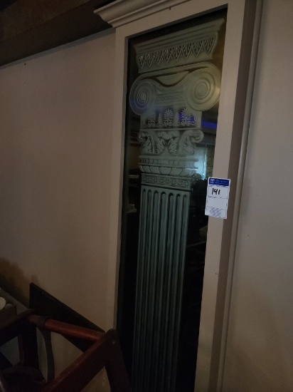 Etched mirror with column print