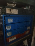 Metal bins of plugs, bolts and more