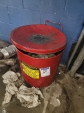 Metal Red oil rag bin