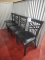 Black vinyl cushion dining room chairs with black metal frame