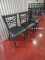 Black vinyl cushion dining room chairs with black metal frame