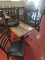 Commercial table 3' x 3' with Black metal base with (4) Chairs