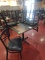 Commercial table 3' x 3' with Black metal base with (4) Chairs
