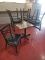 Commercial table 3' x 3' with Black metal base with (4) Chairs