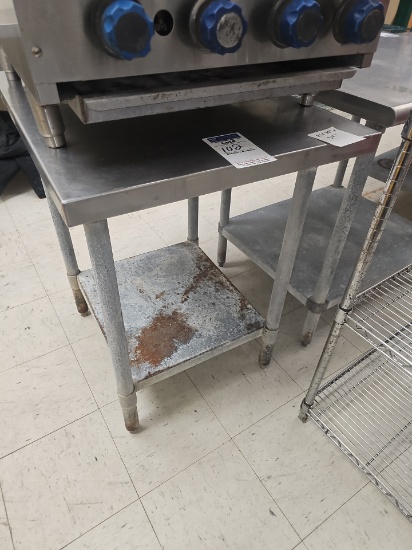 Stainless steel table with galvinized undershelf 2' x 30" x 34"