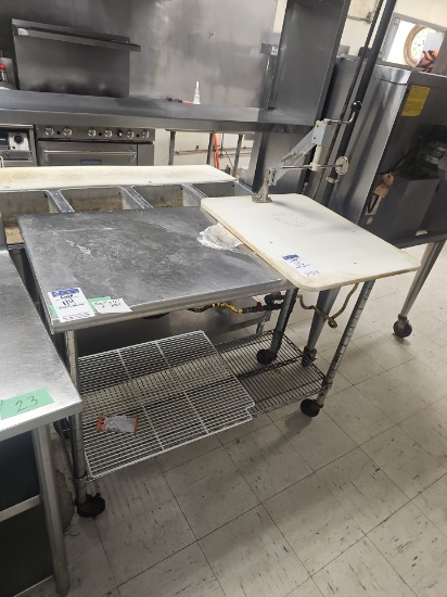 Stainless steel table with wire undershelf