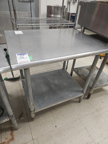 Stainless steel top table with Galvinized undershelf 3'