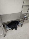 Stainless steel table with galvinized undershelf 4'