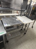 Stainless steel table with wire undershelf