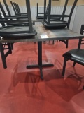 Commercial table 3' x 3' with Black metal base with (4) Chairs