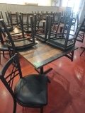 Commercial table 3' x 3' with Black metal base with (4) Chairs