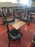 Commercial table 3' x 3' with Black metal base with (4) Chairs