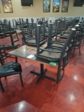 Commercial table 3' x 3' with Black metal base with (4) Chairs