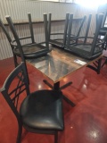 Commercial table 3' x 3' with Black metal base with (4) Chairs