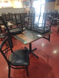 Commercial table 3' x 3' with Black metal base with (4) Chairs