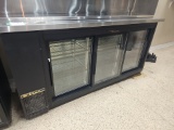 True 3 door under counter back bar cooler