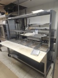 Stainless steel 5 bin gas warmer with over shelf